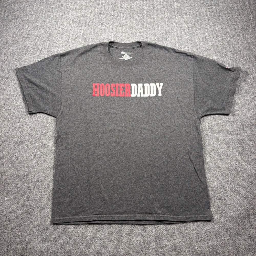 Champion T Shirt Mens XL Gray Hoosier Daddy Graphic Short Sleeve RARE - Picture 1 of 8